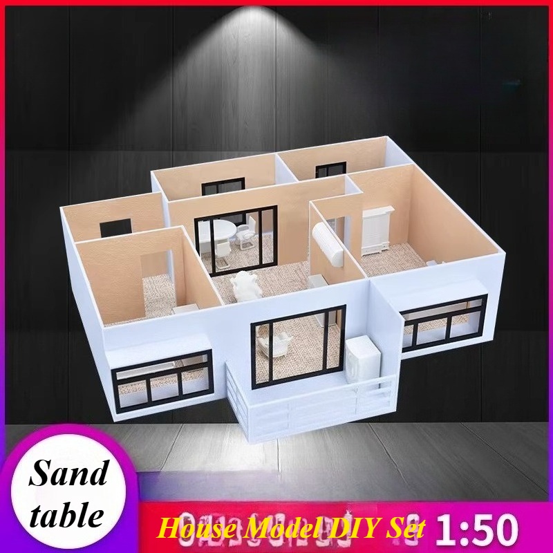 Interior Design Concept - ชุดแบบจำลองตกแต่งภายในไดโอรามาโต๊ะทรายขนาด 1:50 ชุดอุปกรณ์ DIY ทำมือ แพ็คเกจวัสดุประกอบ