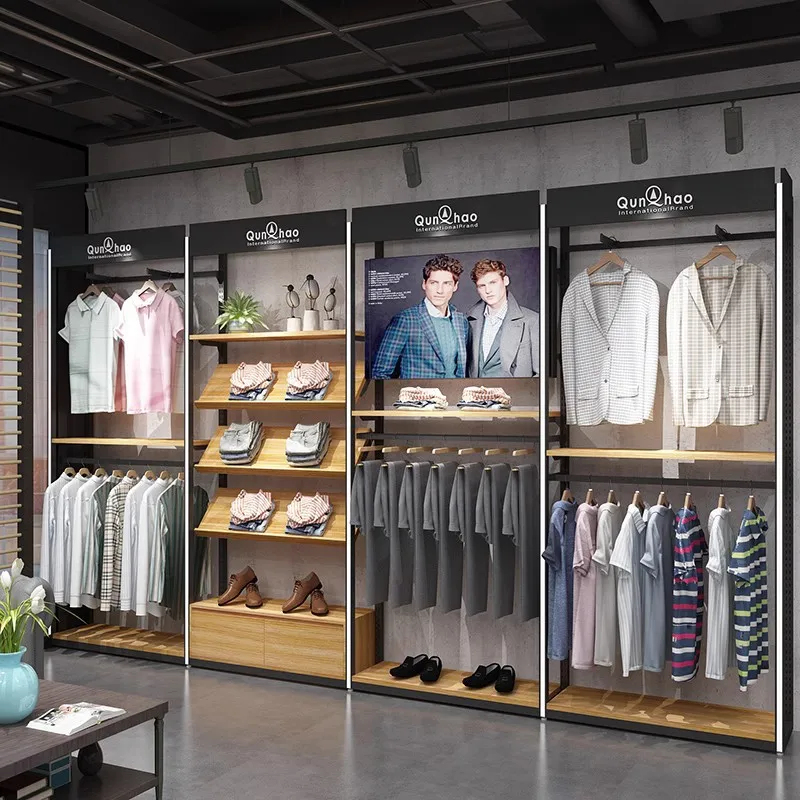 ชั้นวางเสื้อผ้าไม้แบบกำหนดเองส - Interior Design Retail บทวิจารณ์และราคา